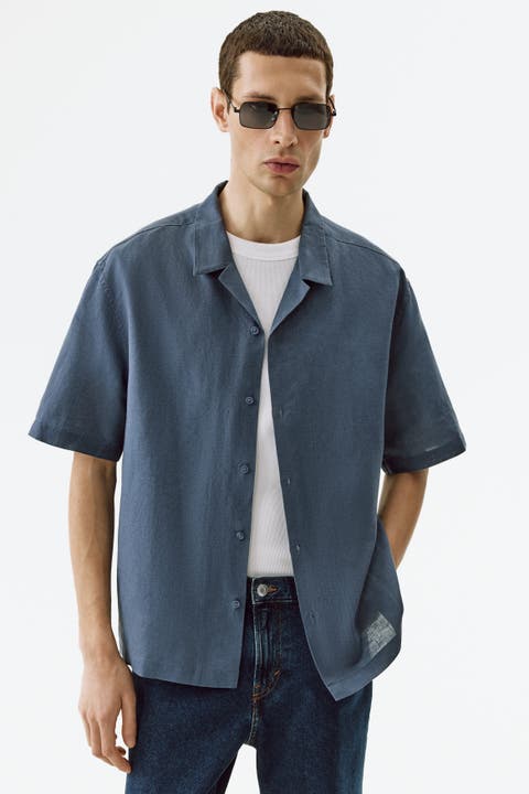 Relaxed-fit linen-blend resort shirt