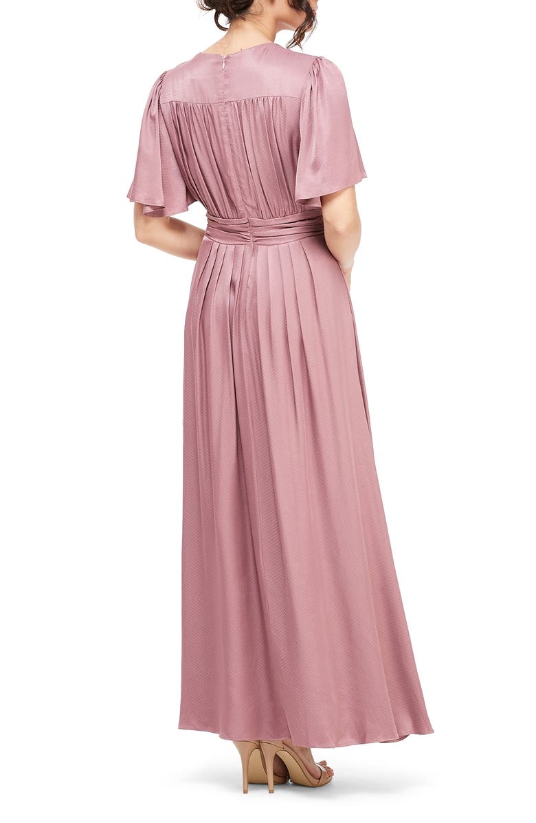 Gal Meets Glam Collection Genevieve Empire Waist Pleated Maxi Dress, Alternate, color,
