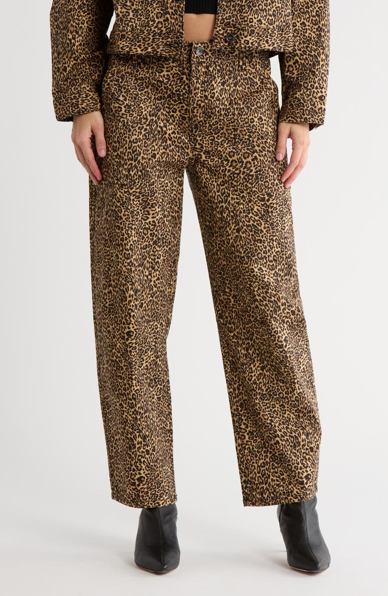 Sanctuary Rider Barrel Pants, Main, color, Cocoa Leopard