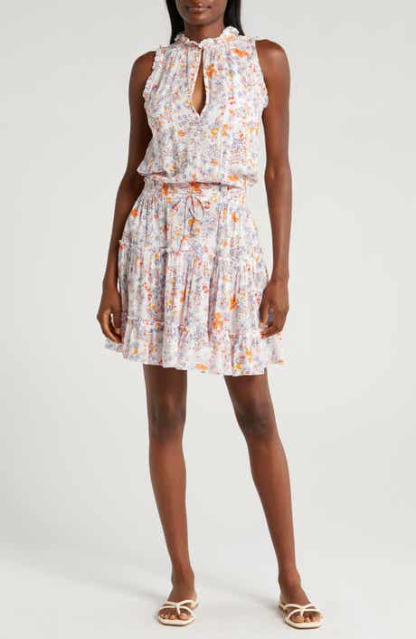 Poupette St Barth Clara Floral Tiered Cover-Up Minidress