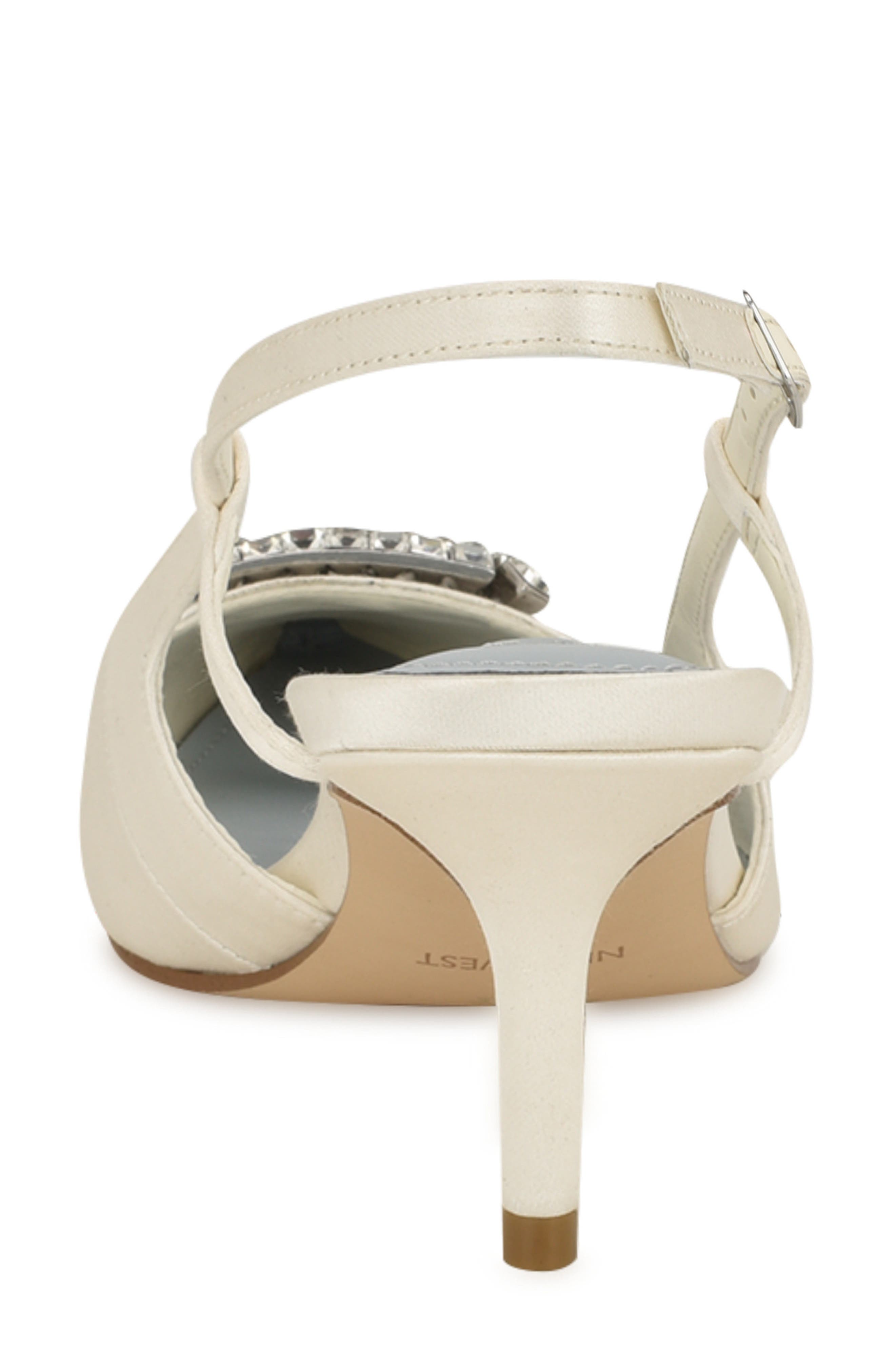 Nine West Aimey Bridal Slingback Pointed Toe Pump, Alternate, color, 