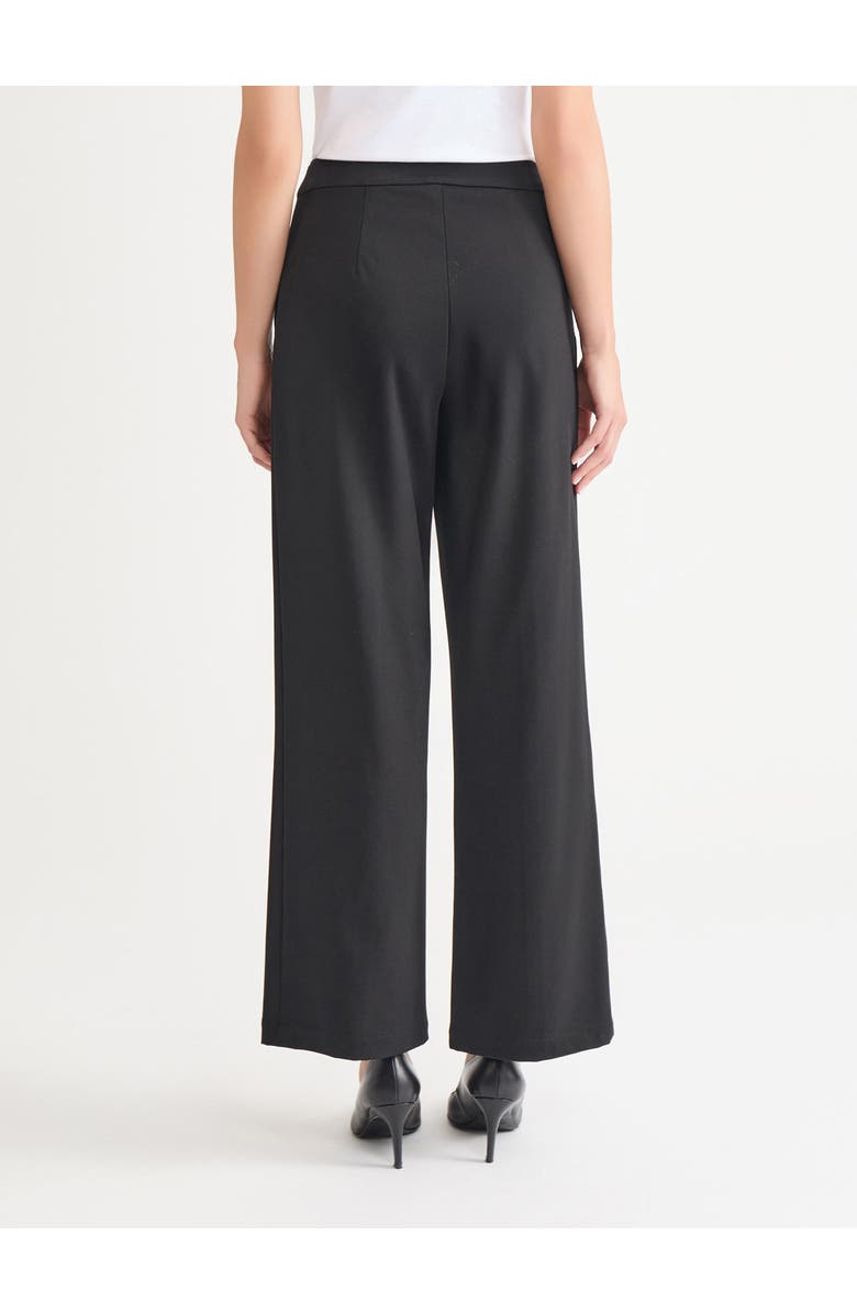 Misook Naomi Wide Leg LuxeStretch Ponte Pant, Alternate, color, Black