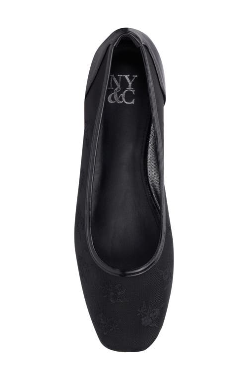 New York And Company Elisabette Mesh Flat In Black/black