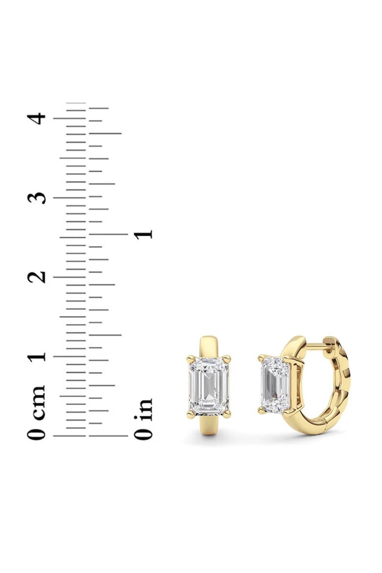 2Ct TW Emerald Diamond Hoops 14k Gold Lab Grown Huggie Earrings, Alternate, color, 14k White Gold