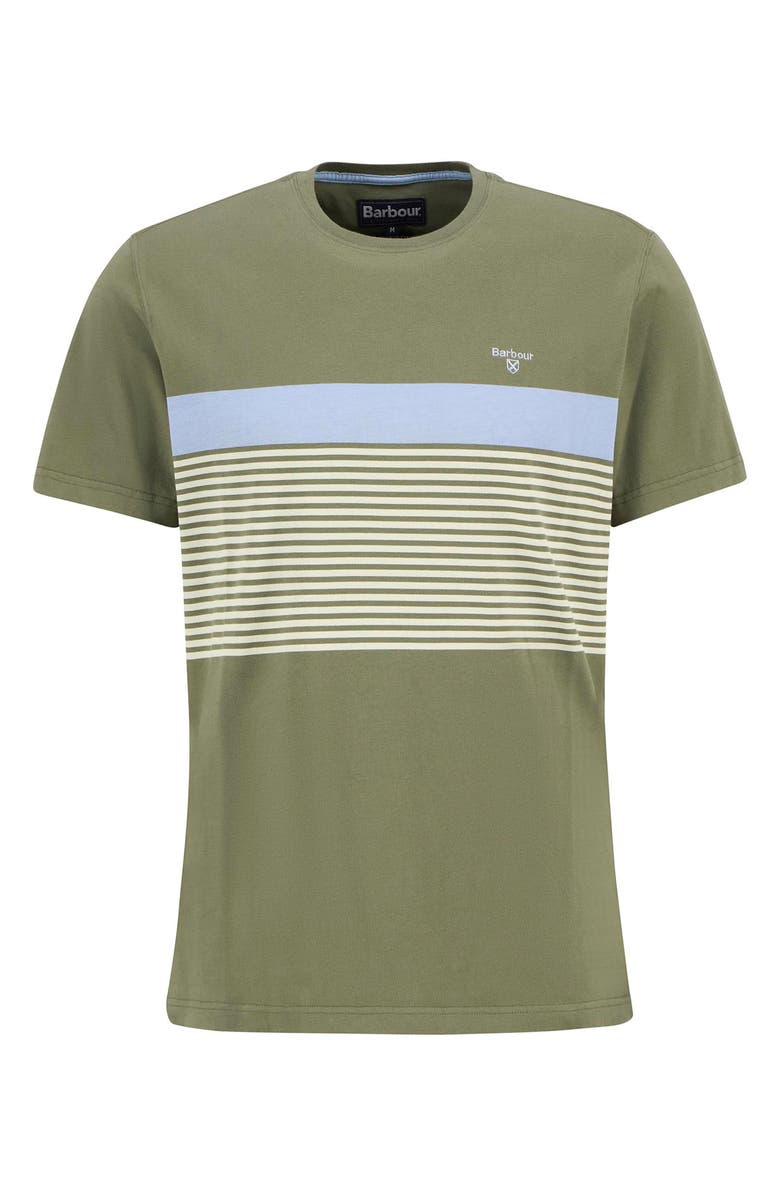 Barbour Braeside Stripe Cotton T-Shirt, Alternate, color, Light Moss