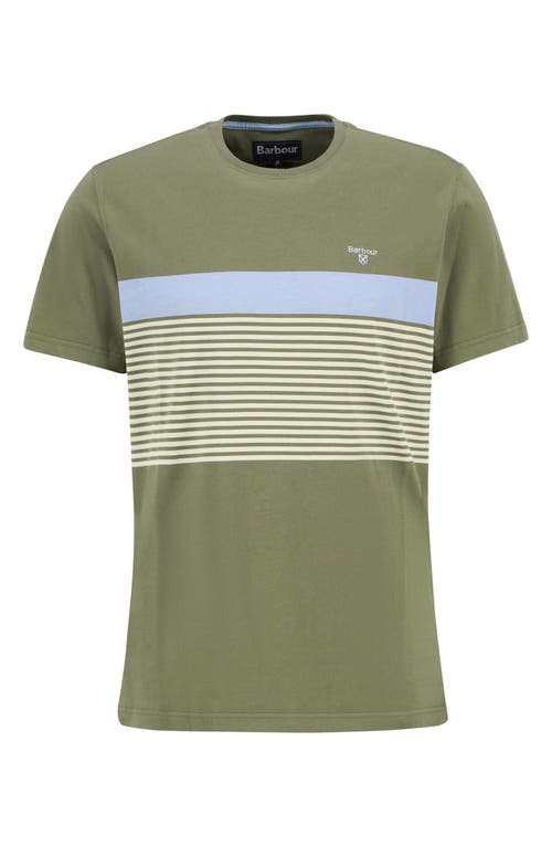 Barbour Braeside Stripe Cotton T-shirt In Green