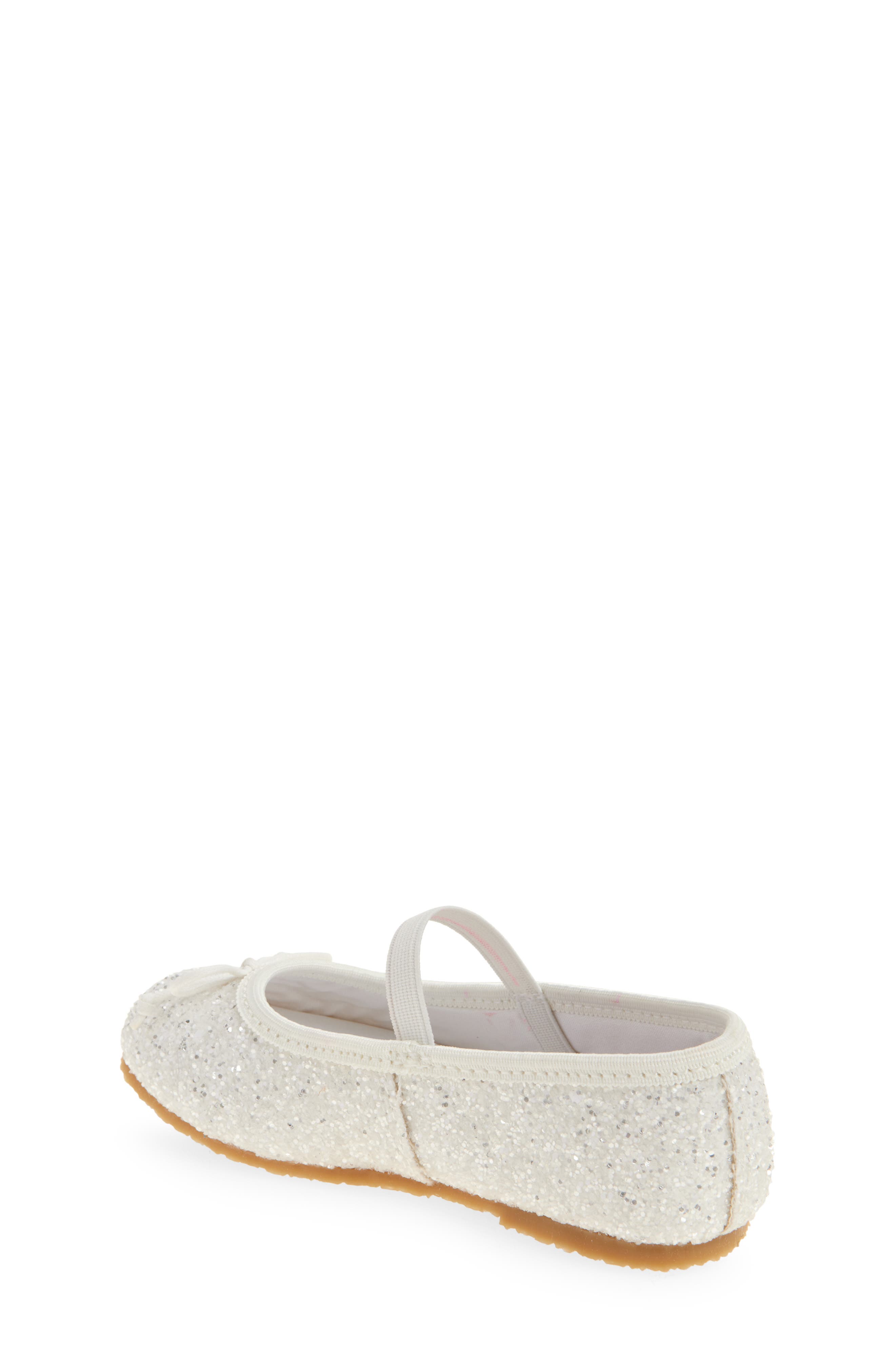 L'AMOUR Kids' Victoria Glitter Flat, Alternate, color, Glitter White