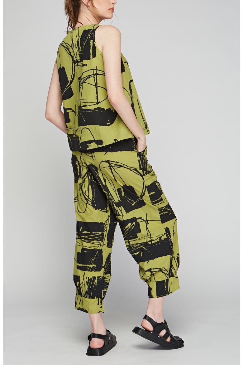 Echo Printed Poplin Pants, Alternate, color, Lime