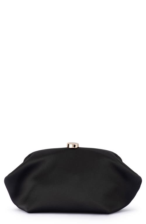 Olga Berg Karina Satin Frame Clutch in Black 