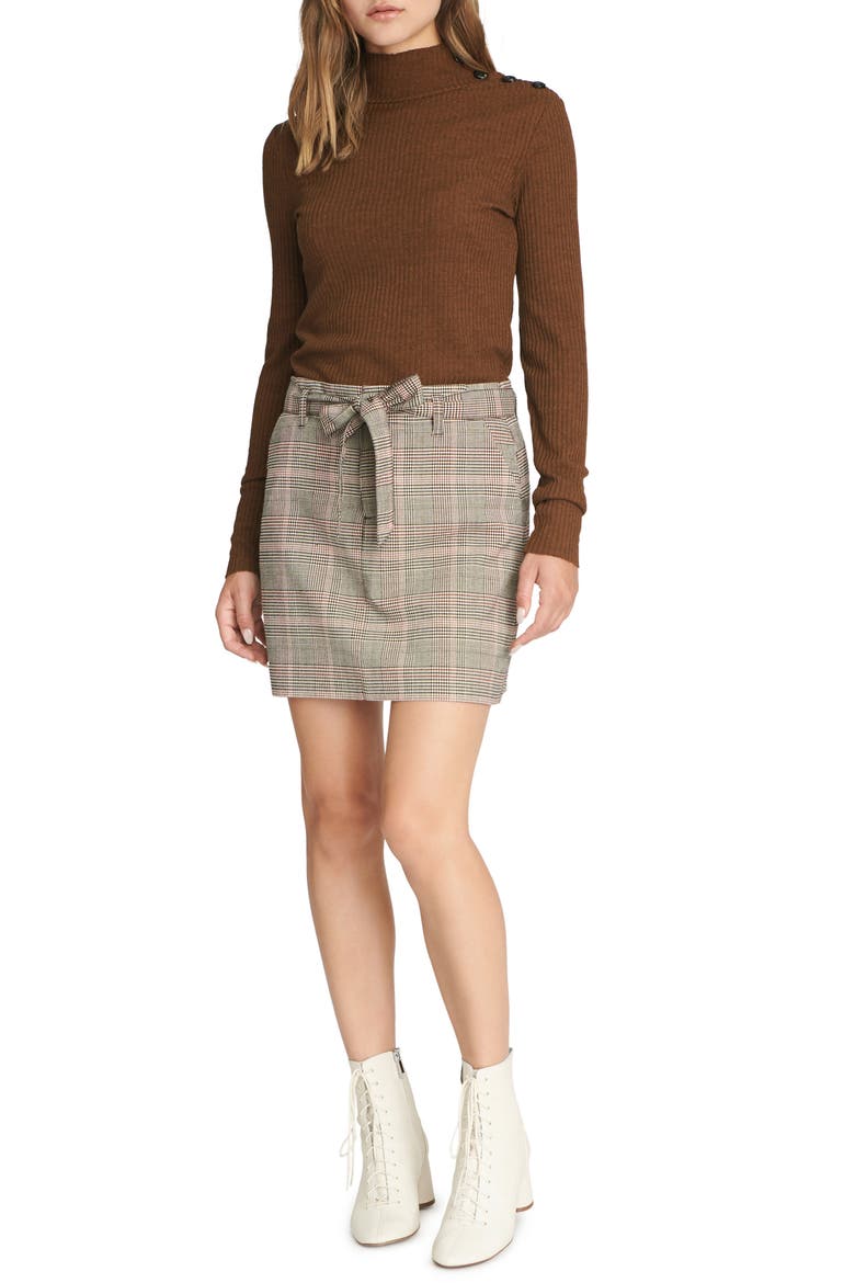 Mandy Button Detail Mock Turtleneck Sweater, Alternate, color, HEATHER EARTHSTONE