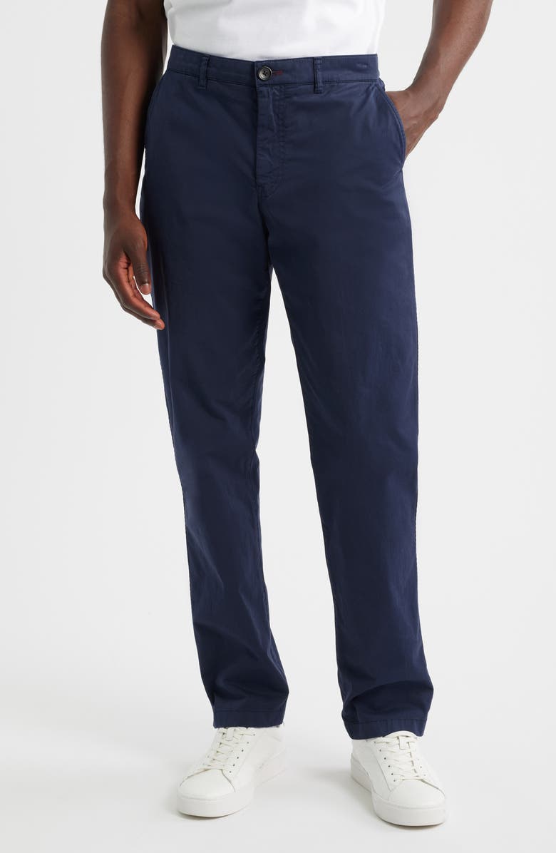 PS Paul Smith Tapered Stretch Organic Cotton Chinos, Main, color, Very Dark Navy