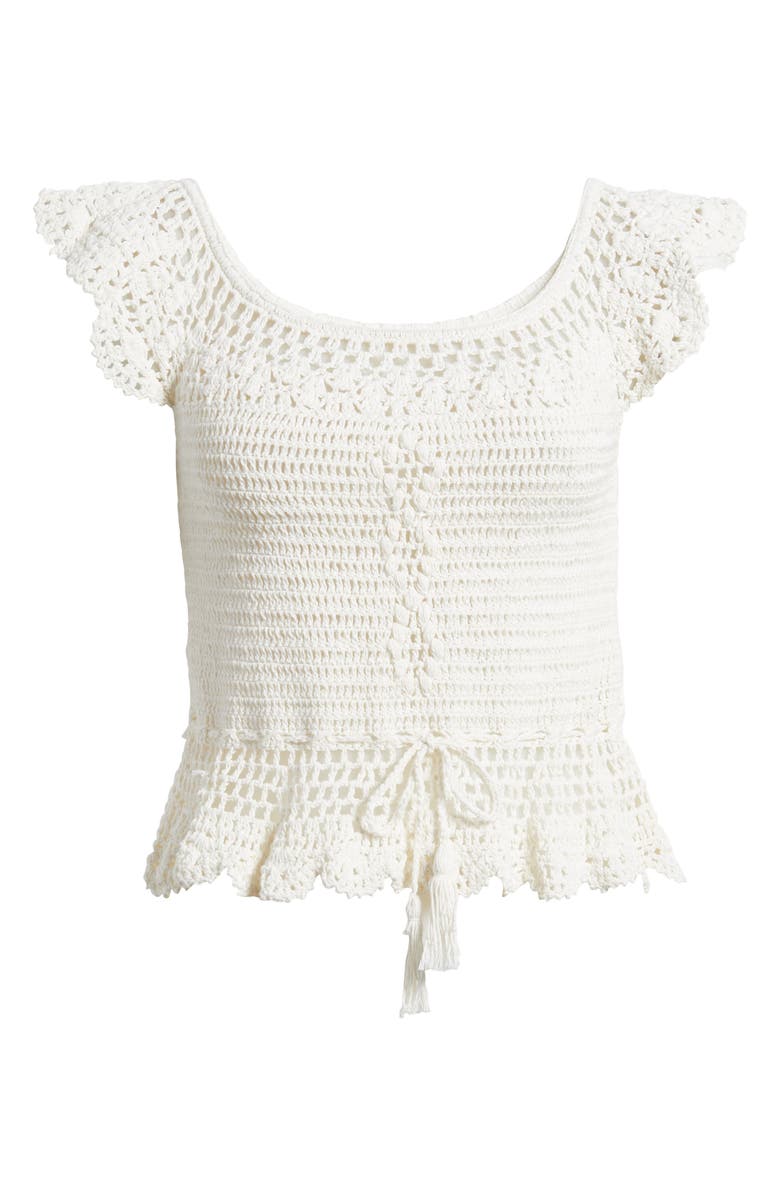 Cleobella Sia Crochet Top, Alternate, color, Ivory