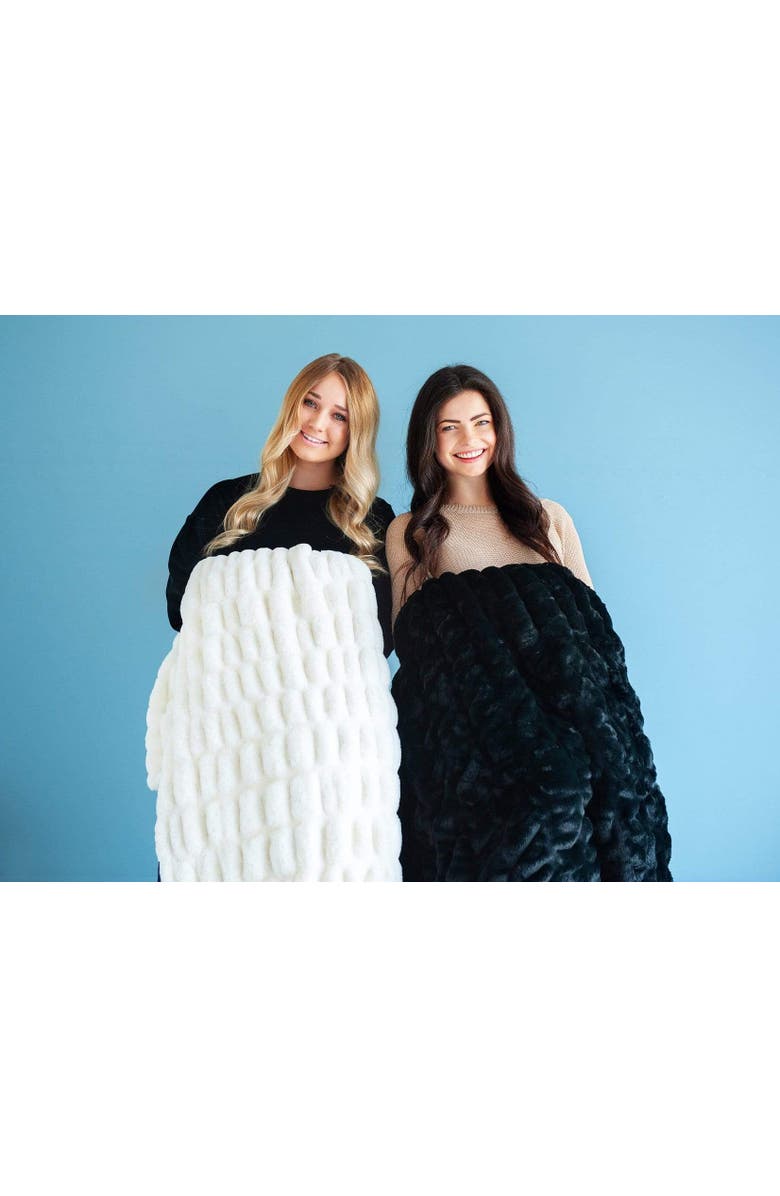 Minky Couture Hugs Black Blanket, Alternate, color, Black