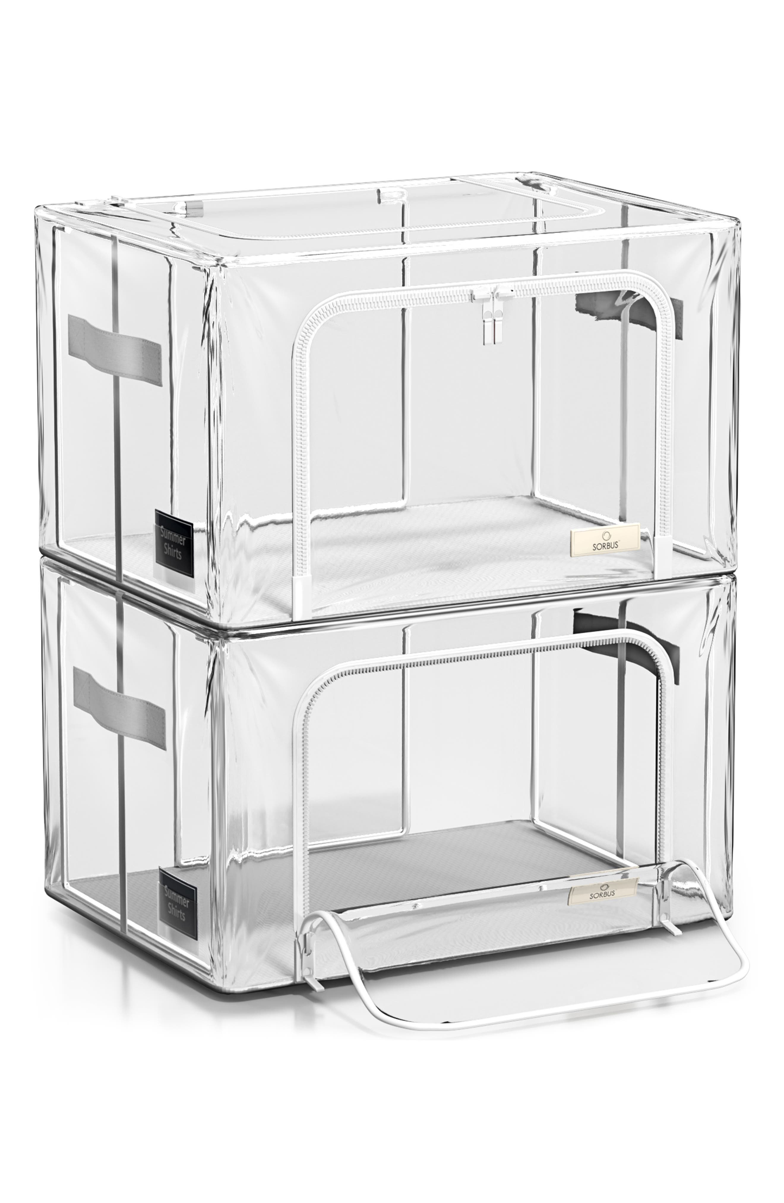 Set of 2 Stackable Foldable Storage Bins