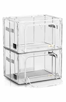 Set of 2 Stackable Foldable Storage Bins