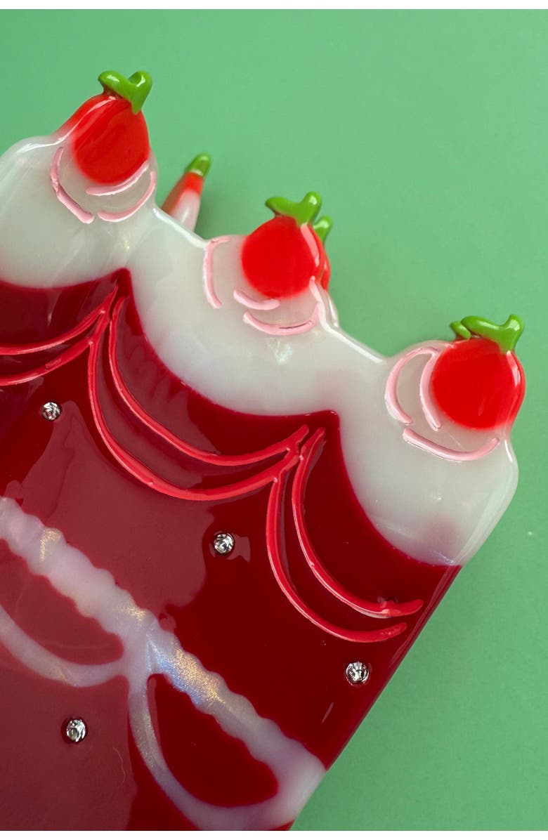 Centinelle Quinceanera Dark Cherry Cake Hair Claw, Alternate, color, Red