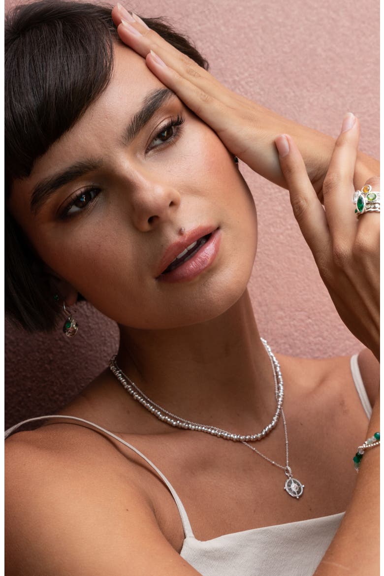 Signature Small Nugget Necklace, Alternate, color, Sterling Silver