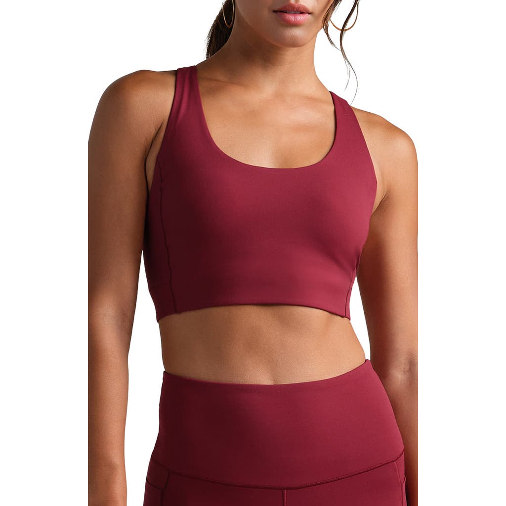 Rhone Revive Sports Bra In Burgundy