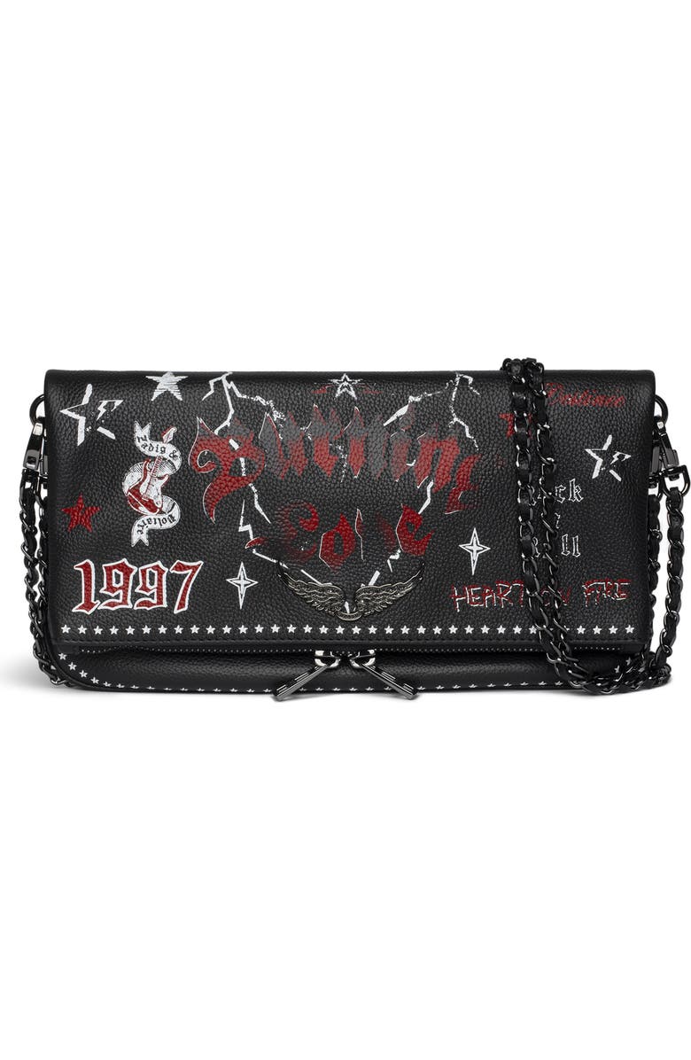 Zadig & Voltaire Rock Grained Leather Punk Crossbody Bag, Main, color,