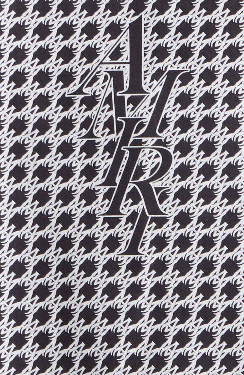 AMIRI Monogram Houndstooth Silk Twill Bowling Shirt, Alternate, color, 