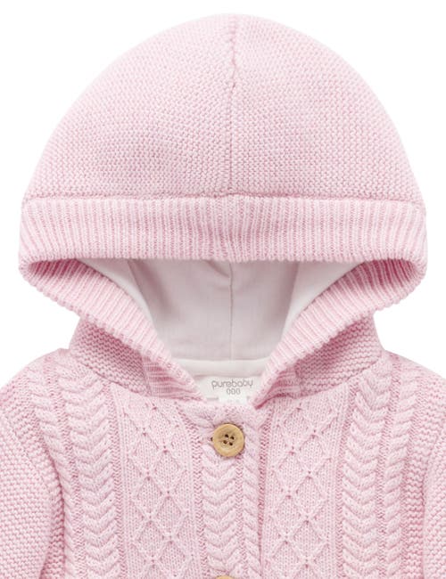 Purebaby Cable Padded Jacket In Pink