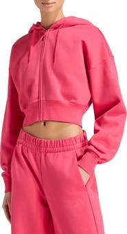 adidas Full Zip Cropped Fleece Hoodie