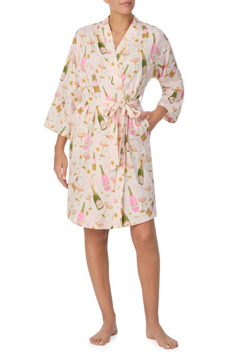 Champagne Three-Quarter Sleeve Robe