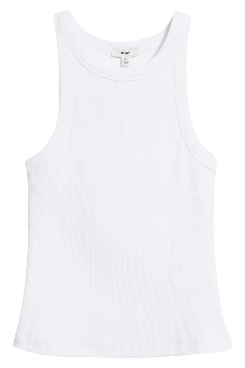 Stretch Cotton Tank, Alternate, color, WHITE