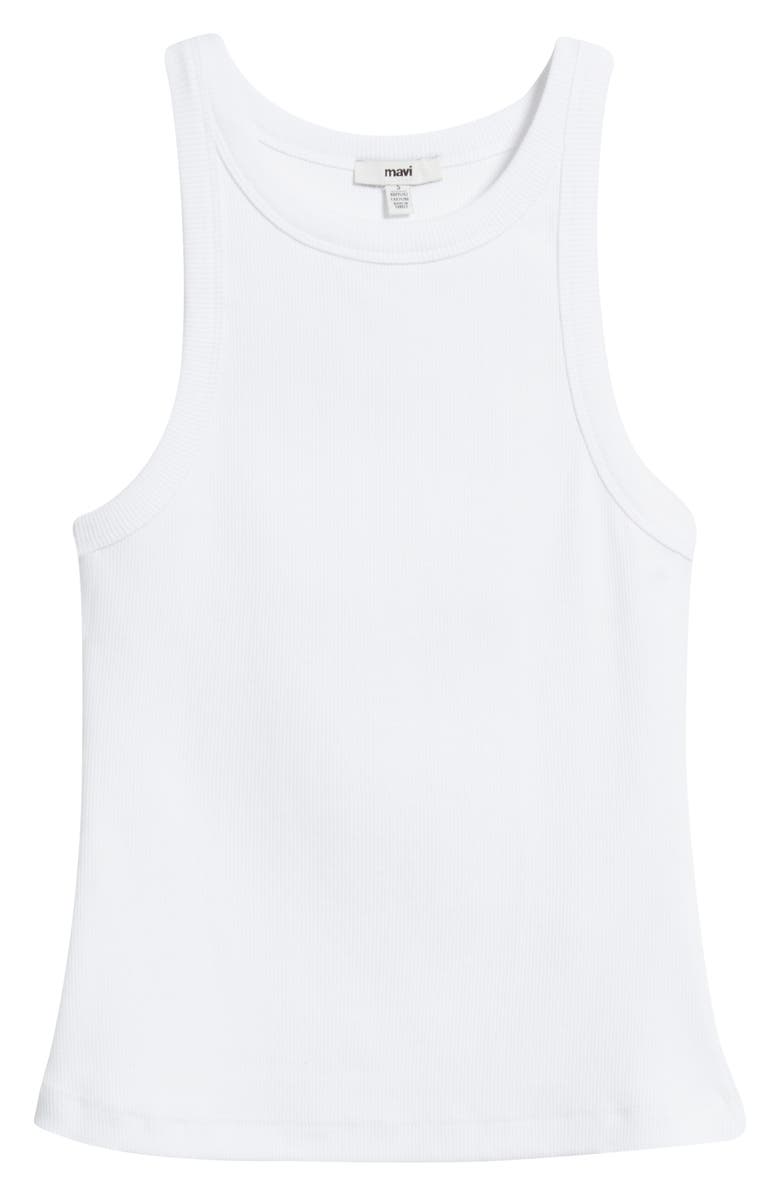 Mavi Jeans Stretch Cotton Tank, Alternate, color, White