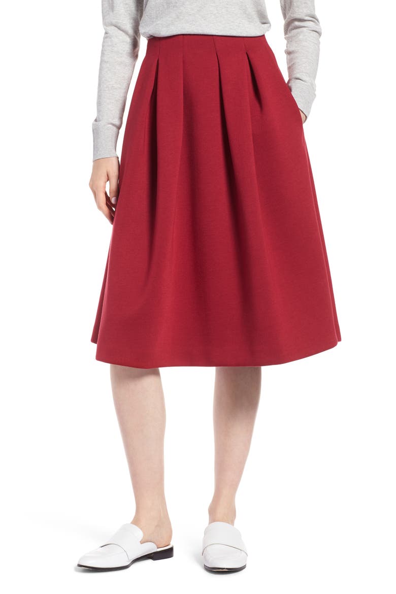 Full Neoprene Skirt, Main, color, RED CHINOISE