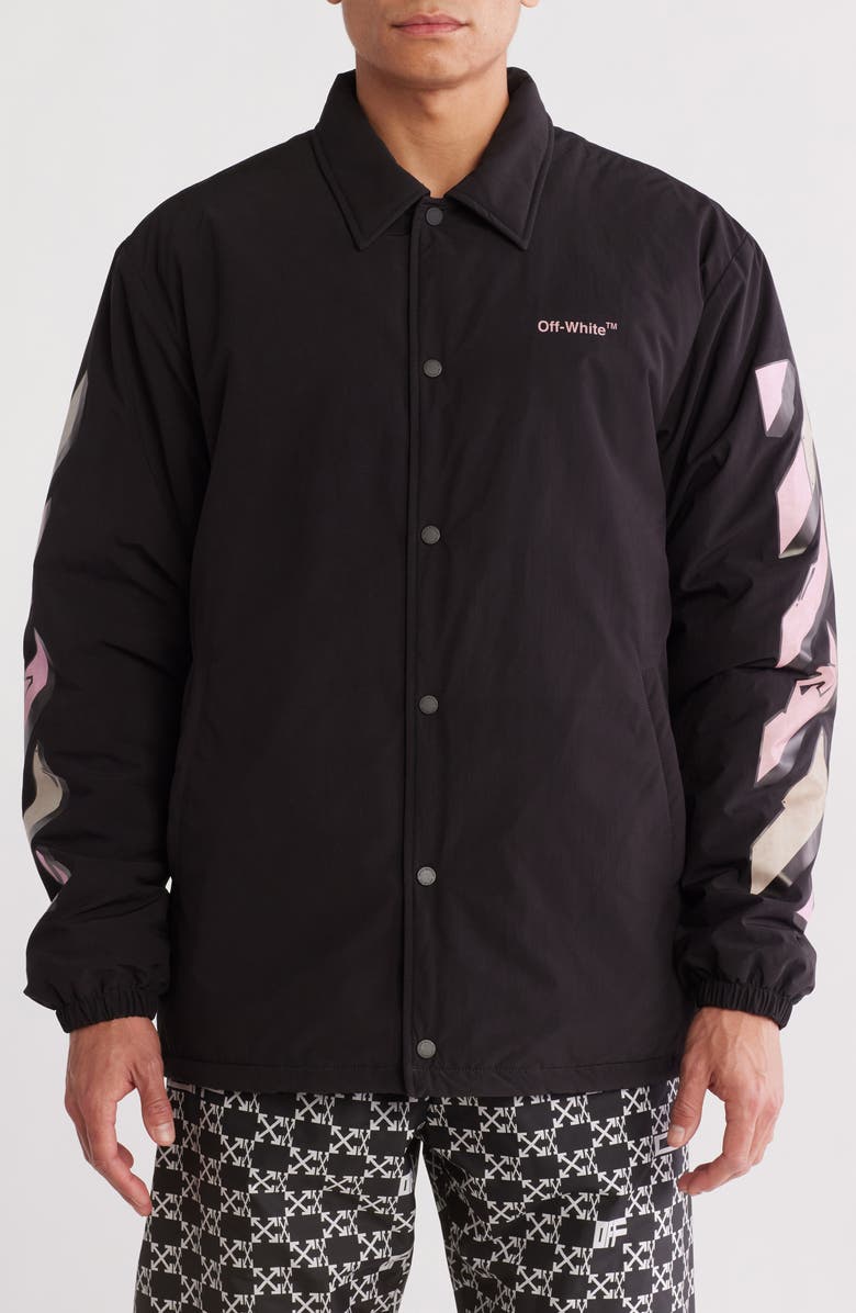 Off-White Graffiti Puppet Graphic Coach's Jacket, Alternate, color, 