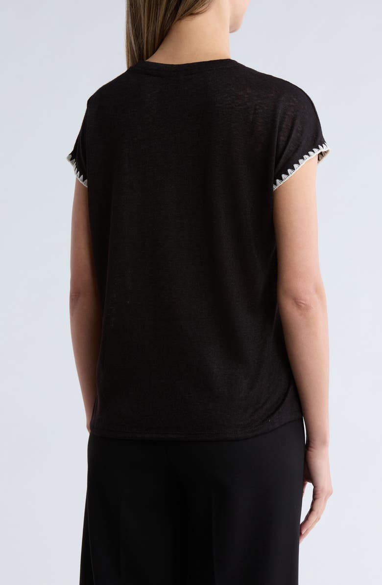 Bobeau Whipstitch Pocket T-Shirt, Alternate, color, Black / Natural