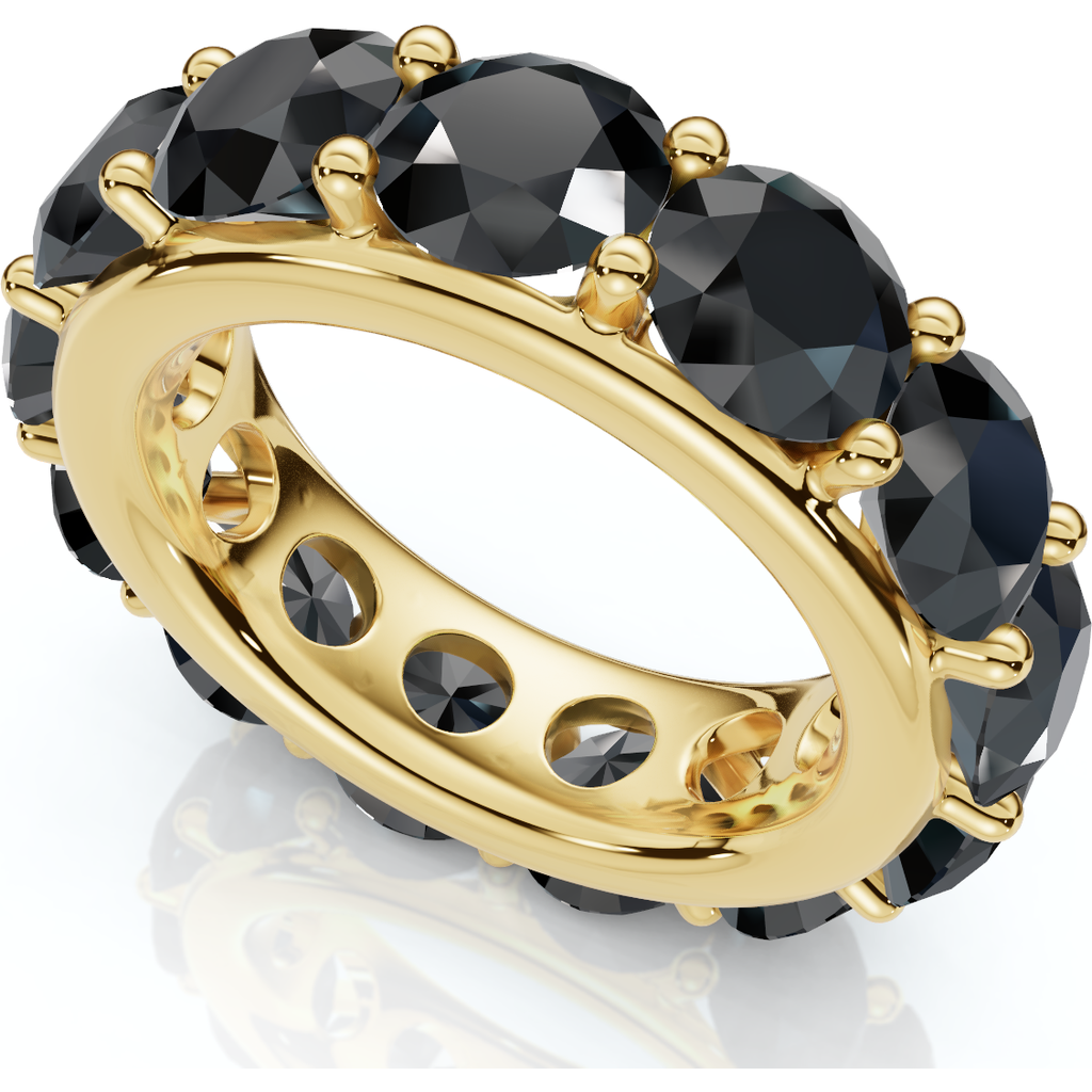 Bliss Diamond 13ct Black Diamond Eternity Ring 10k Gold Lab Grown