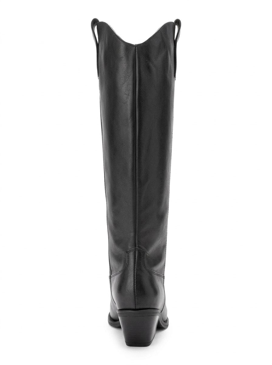 Ania Leather Block Heel Knee High Boot, Alternate, color, Black