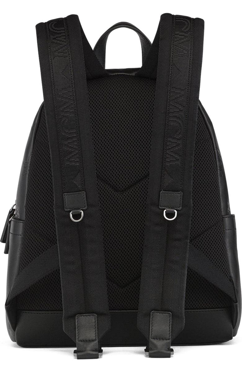 MCM Small Stark Backpack in Maxi Monogram Leather, Alternate, color, Black