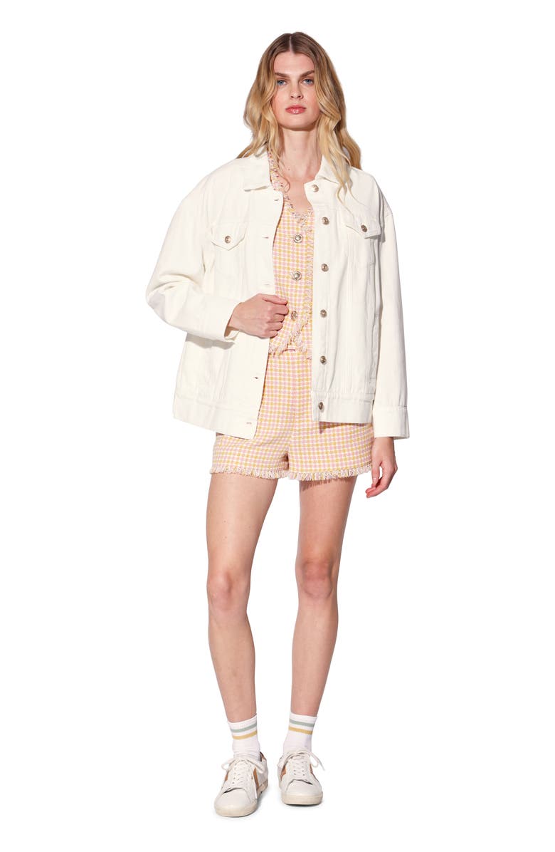 Walter Baker Raelynn Oversize Cotton Denim Trucker Jacket, Alternate, color, White