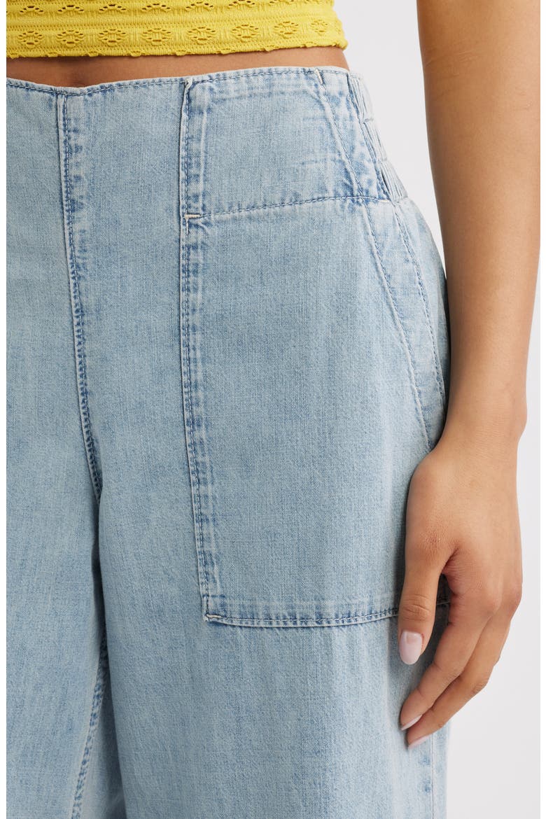 Breezy Pull-On Wide Leg Jeans, Alternate, color, DUSK