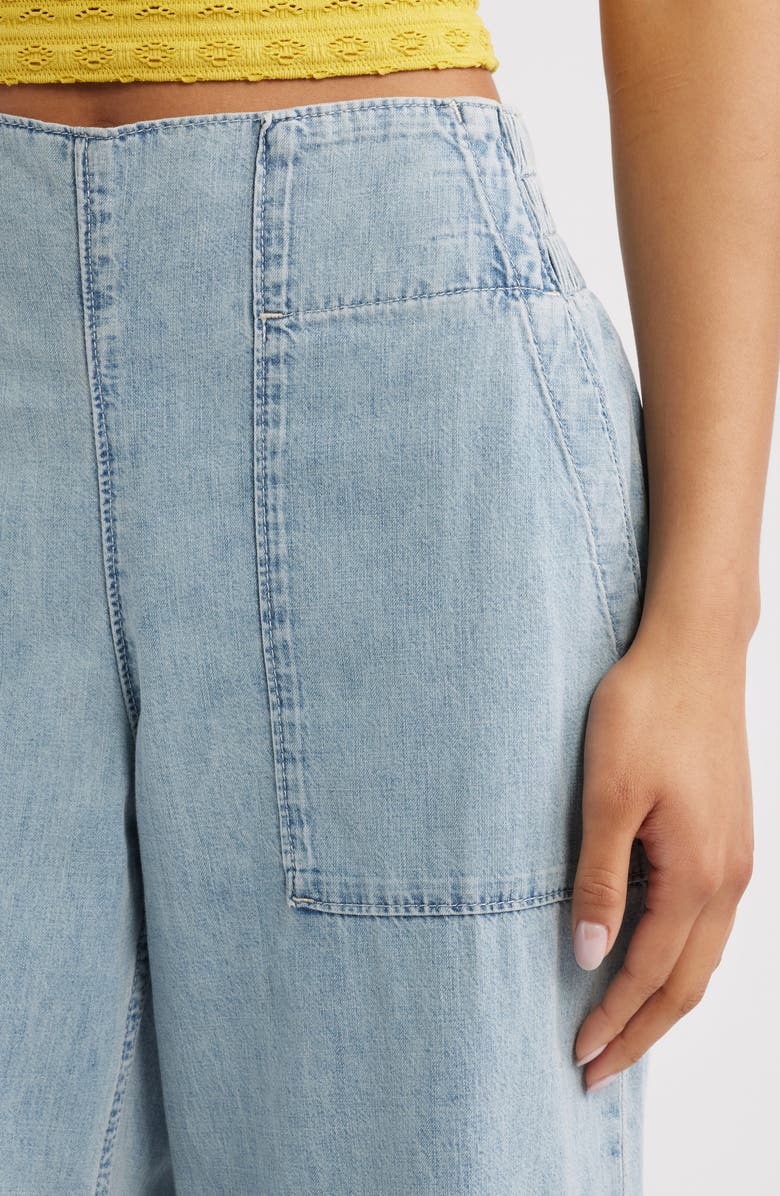 Free People Breezy Pull-On Wide Leg Jeans, Alternate, color, Dusk