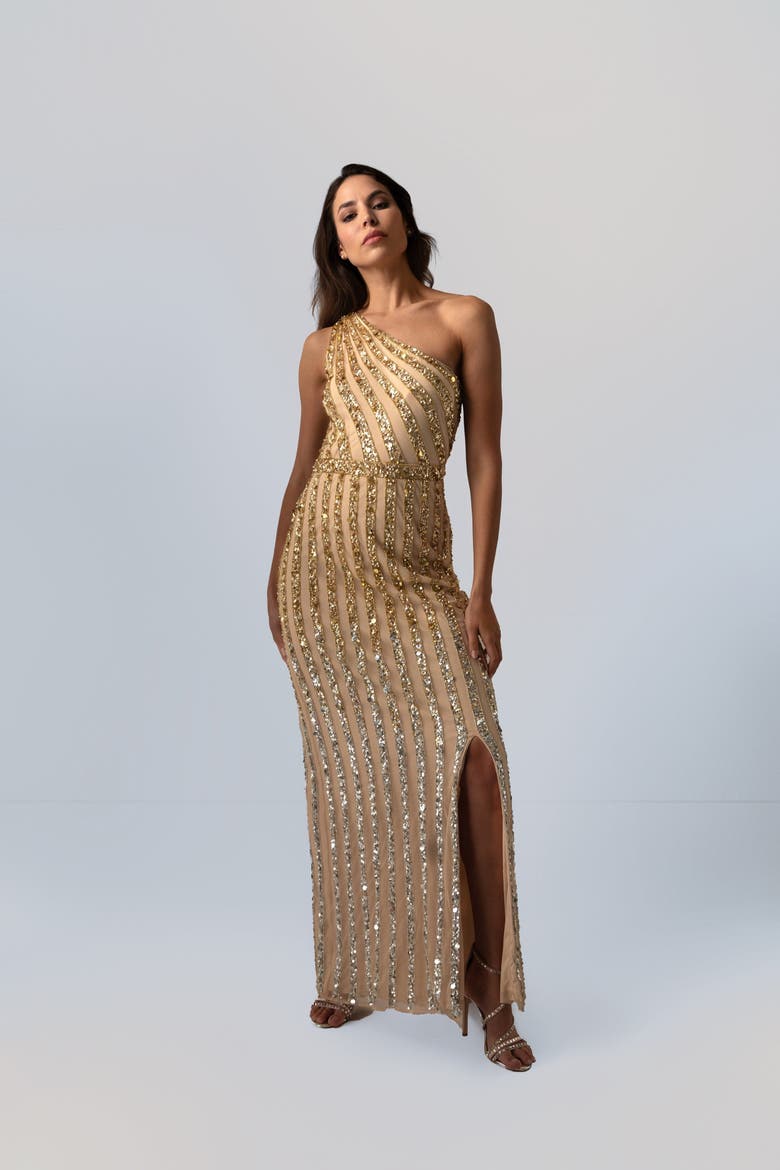 Oriana Gown, Main, color, Beige