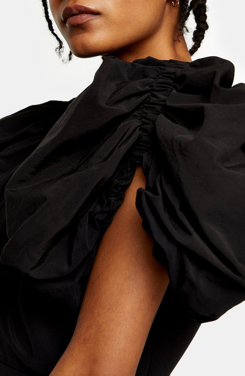 Topshop Puff Sleeve Minidress, Alternate, color, 