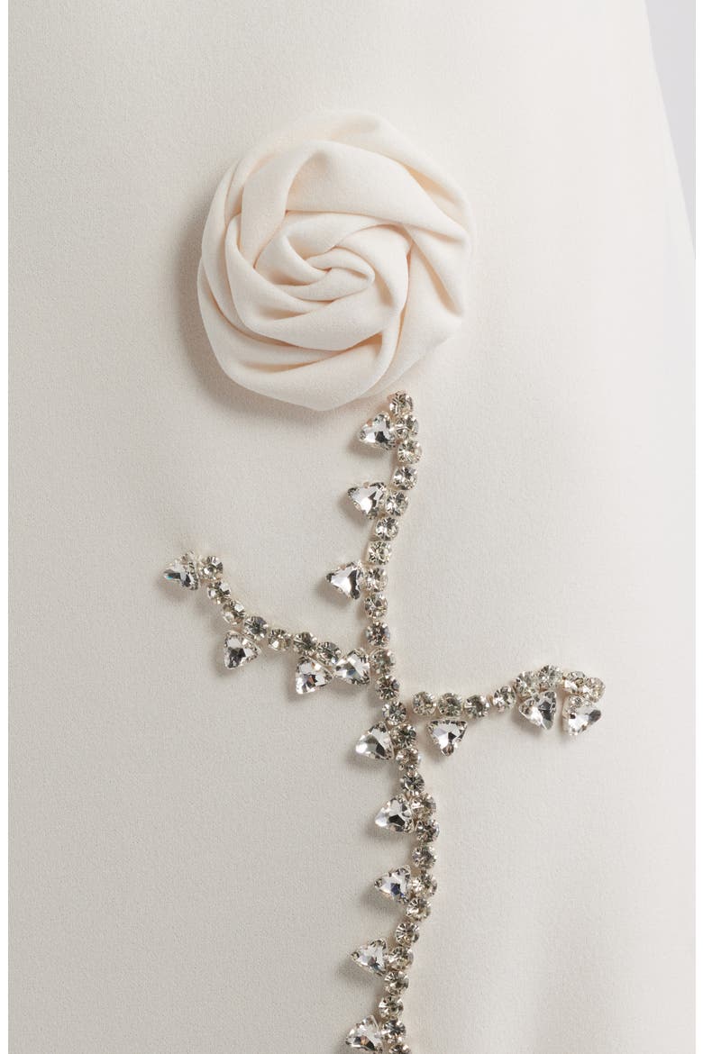 Floral Appliqué Sheath Dress, Alternate, color, WHITE DOVE