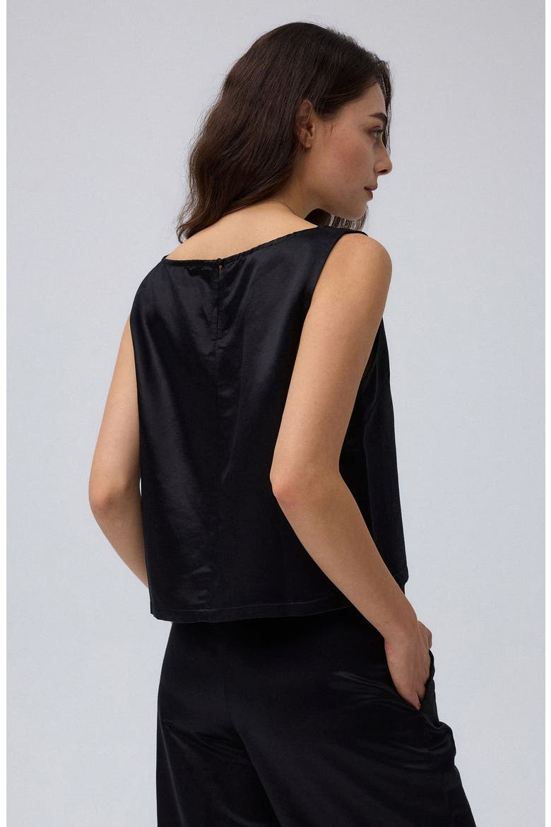 Aven Silk Tank, Alternate, color, Black