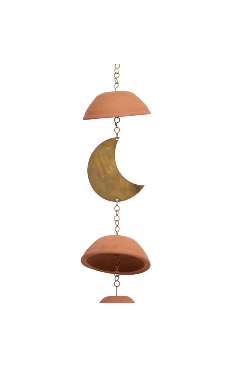 Foreside Home and Garden Moon Brass Terracotta & Metal Wall Hanging, Alternate, color, Brown
