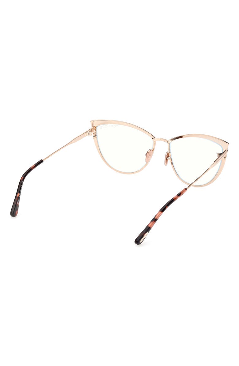 TOM FORD 56mm Cat Eye Blue Light Blocking Glasses, Alternate, color, 