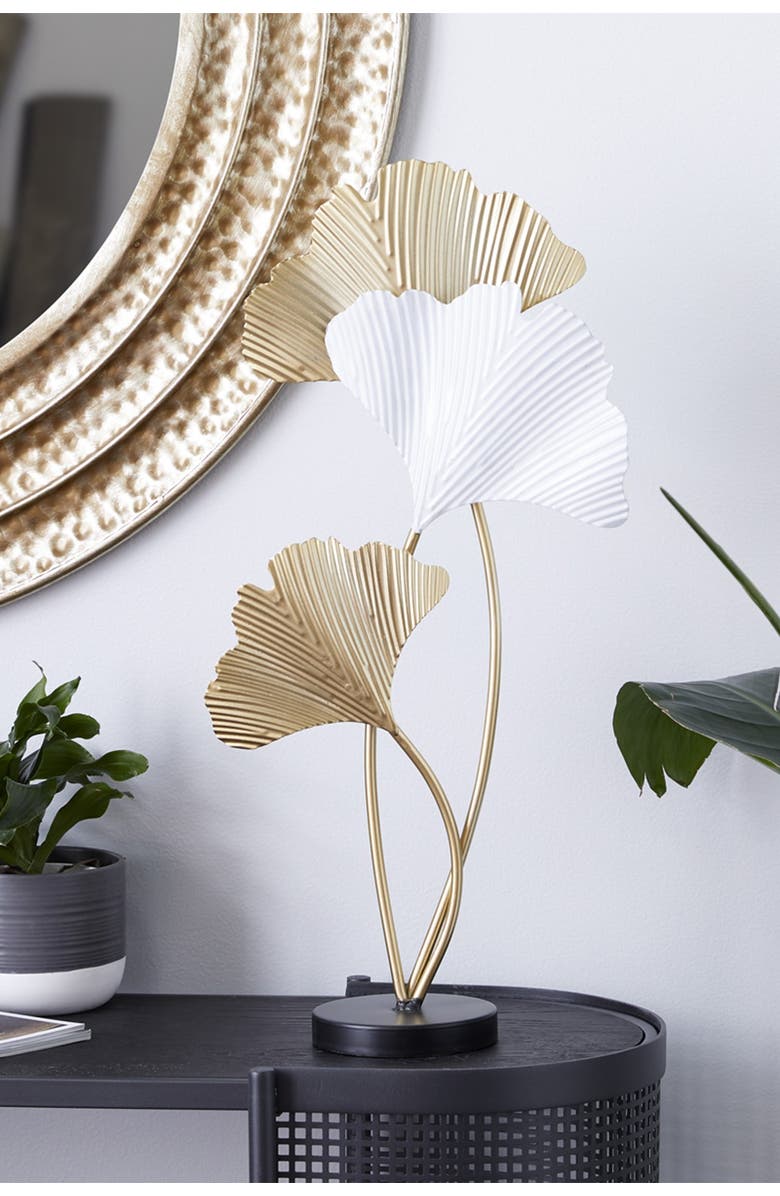 WILLOW ROW White Meatal Leaf Sculpture, Alternate, color, 