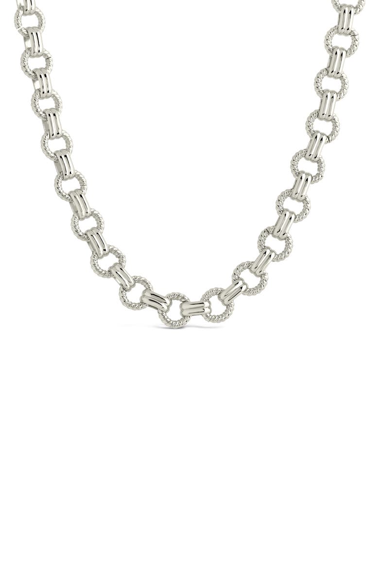 Parker Textured Chain Necklace, Alternate, color, SILVER