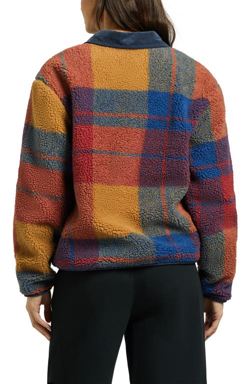 Brixton Delilah Plaid High Pile Fleece Jacket In Multi Color Plaid