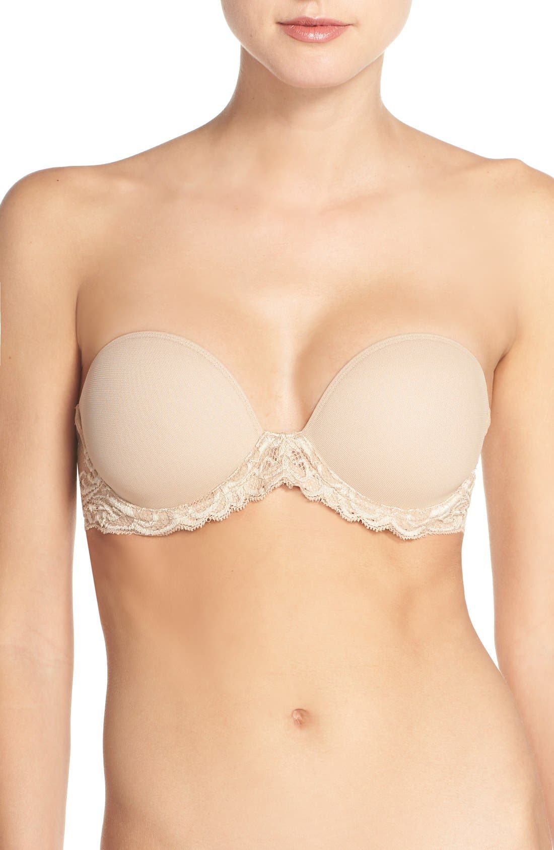 Natori Feathers Underwire Plunge Strapless Bra