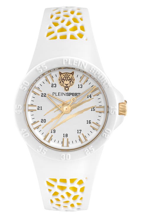 Three-Hand Quartz Silicone Strap Watch, 40mm