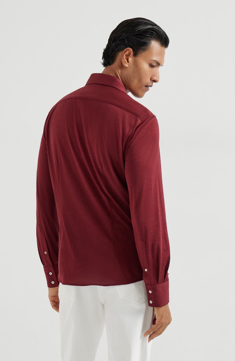 Brunello Cucinelli Spread collar shirt, Alternate, color, Cherry